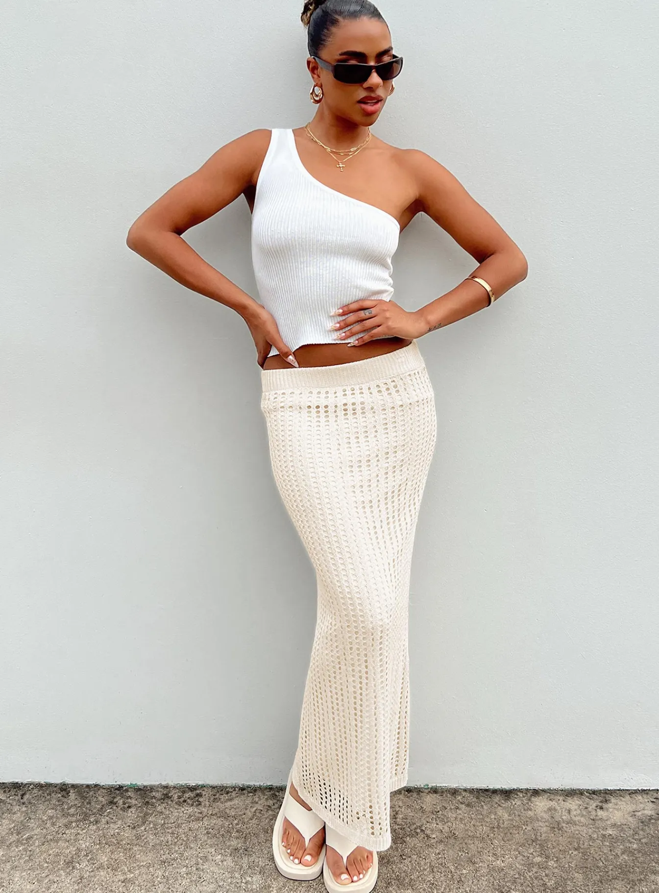Princess Polly Mavie Knit Skirt Beige Store