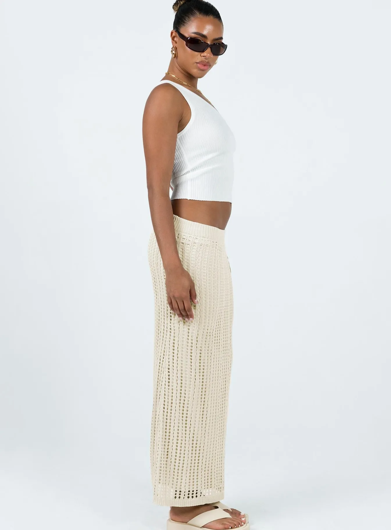 Princess Polly Mavie Knit Skirt Beige Store