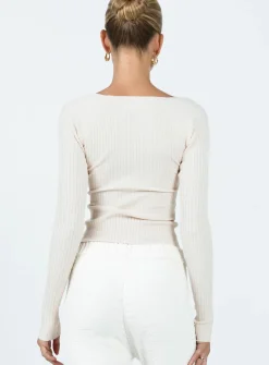 Princess Polly Mavins Long Sleeve Top Beige Fashion