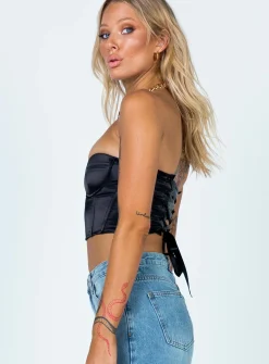 Princess Polly Maya Corset Top  Black Best Sale