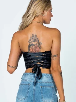 Princess Polly Maya Corset Top  Black Best Sale