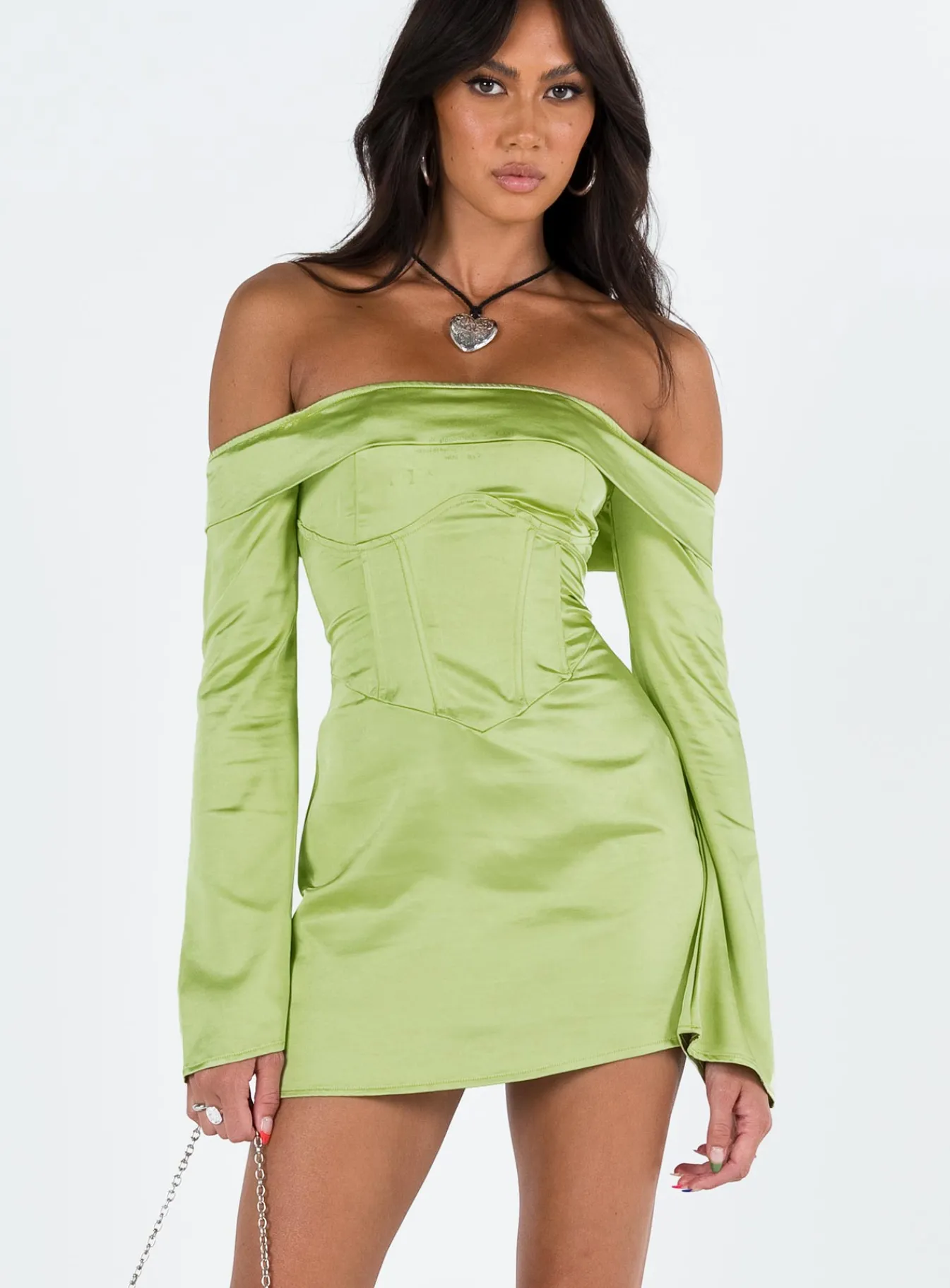 Princess Polly Mayla Corset Mini Dress  Green Outlet