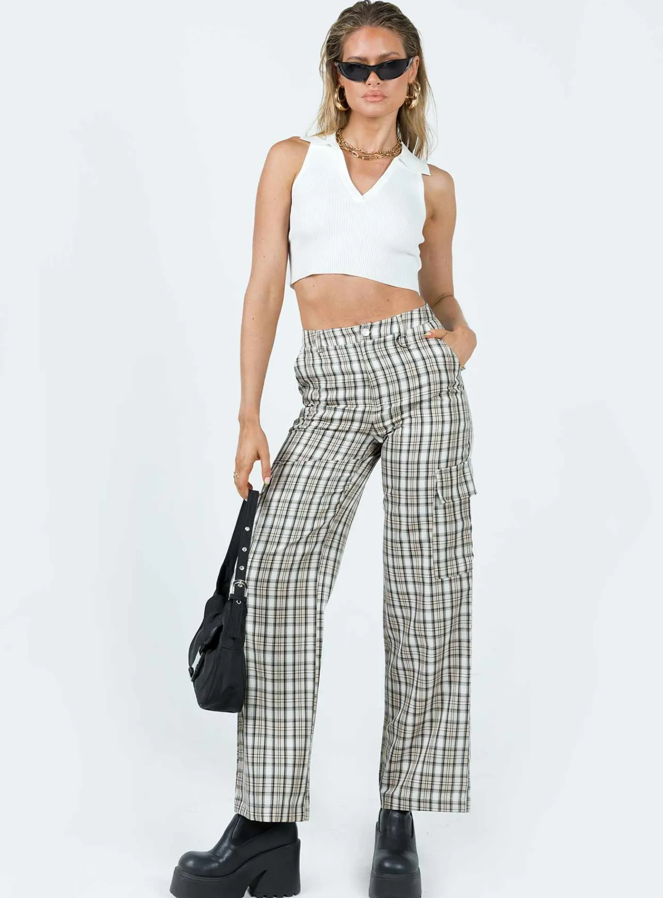 Princess Polly Mckay Check Cargo Pants Multi Best Sale