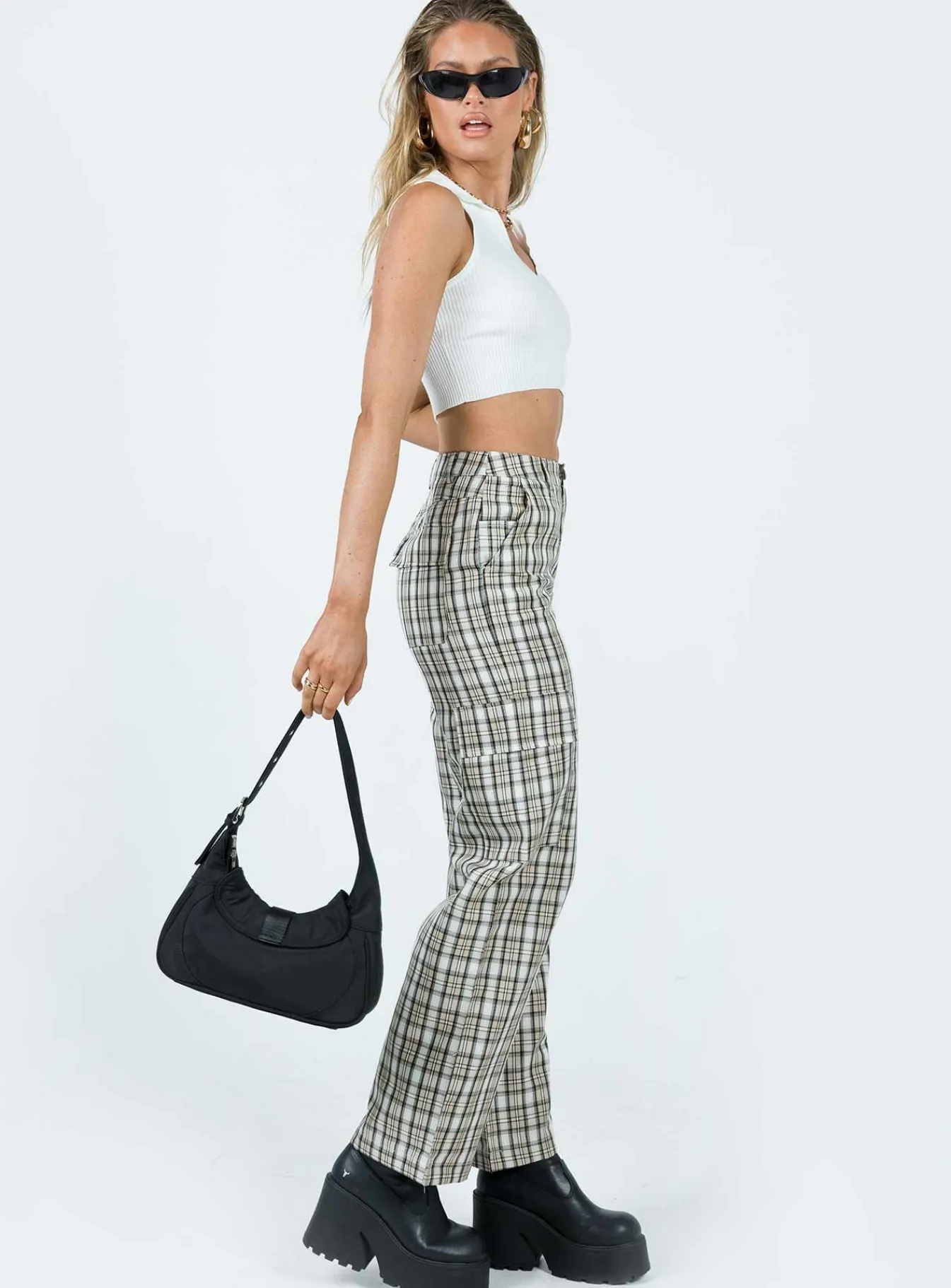 Princess Polly Mckay Check Cargo Pants Multi Best Sale