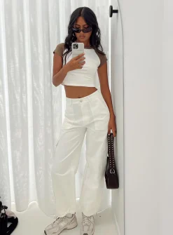 Princess Polly Mckee Pants  White New