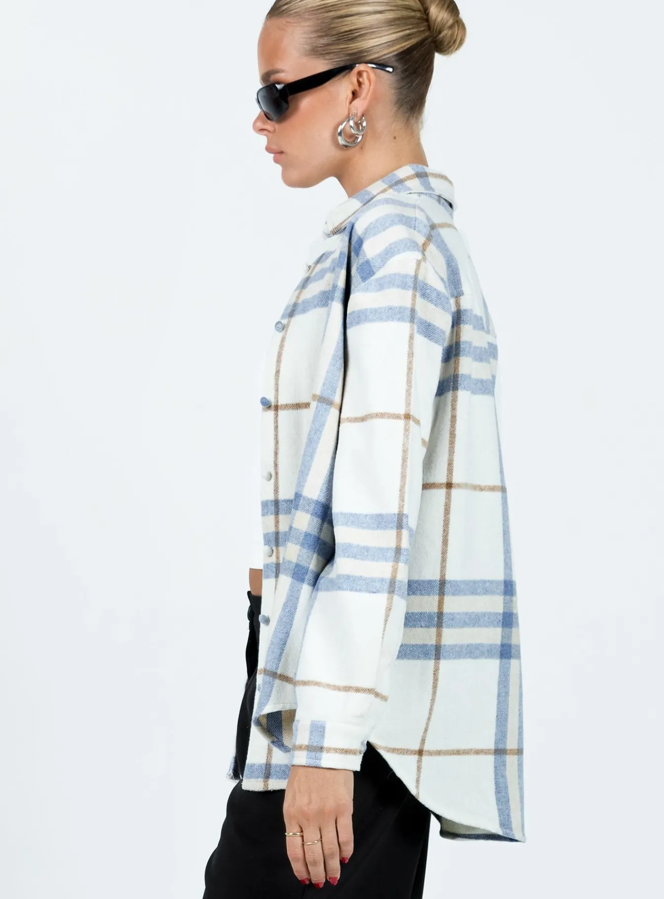 Princess Polly Mcormick Shirt White / Blue   White/Blue Cheap