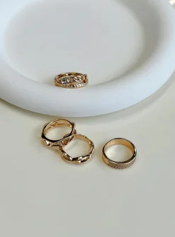 Princess Polly Meela Ring Pack Gold Fashion