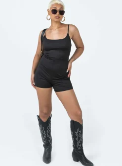 Princess Polly Melanie Romper  Black Cheap