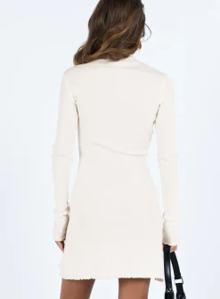 Princess Polly Mella Knit Mini Dress Cream Discount