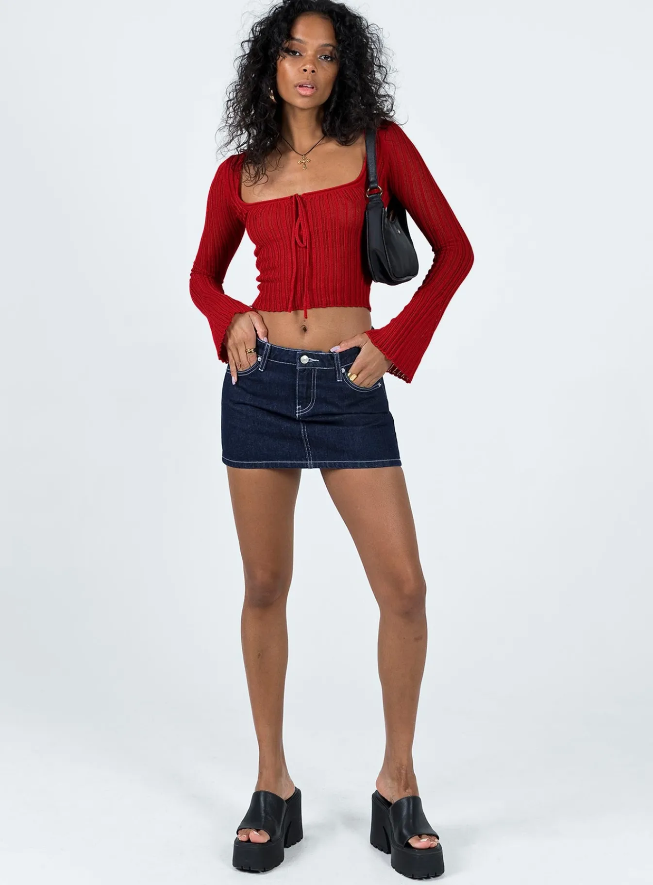 Princess Polly Mellow Long Sleeve Top Red Best