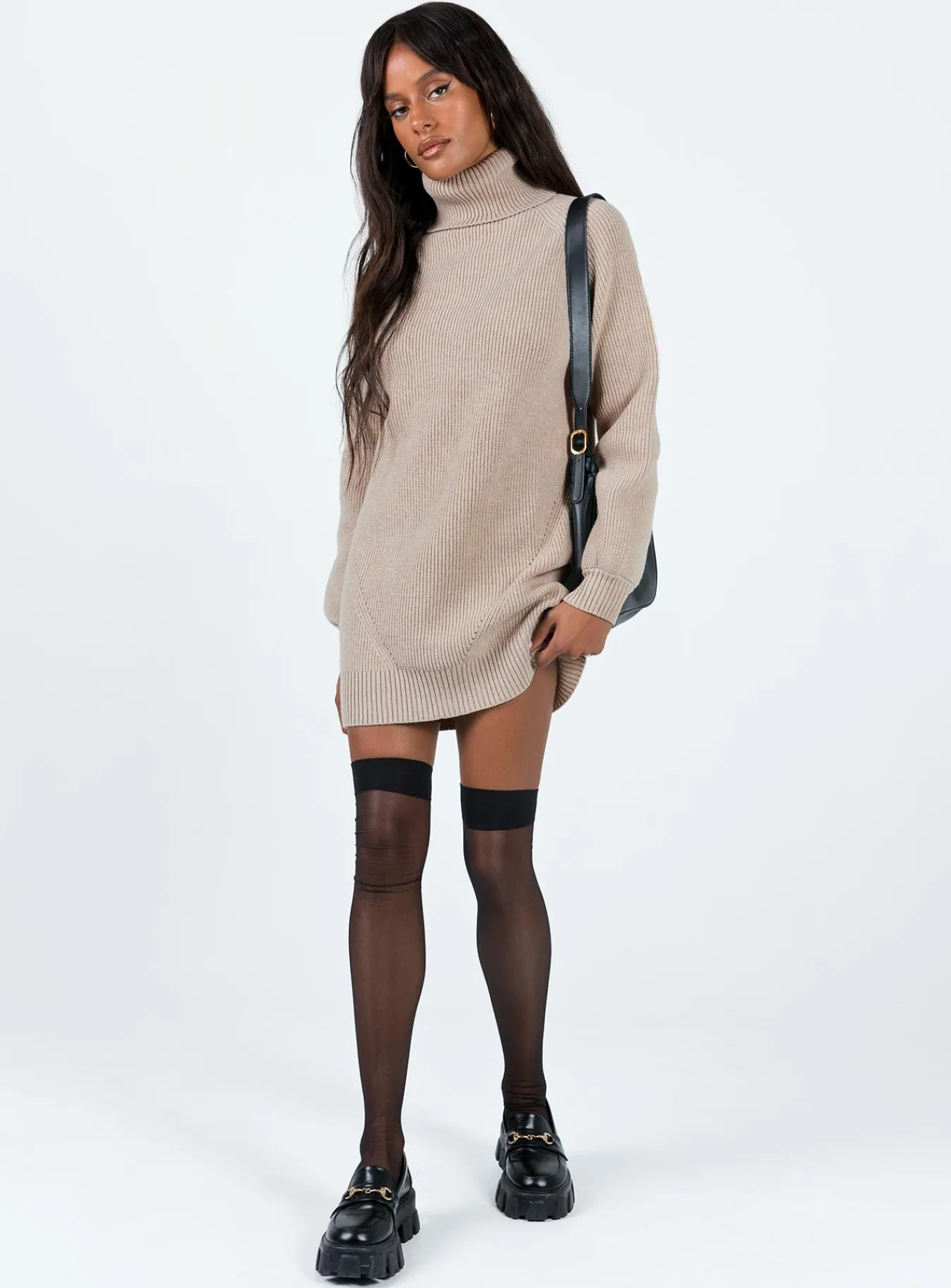Princess Polly Mellow Sweater Dress Cream Sale