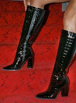 Princess Polly Mercury Boots   Black Flash Sale