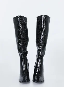 Princess Polly Mercury Boots   Black Flash Sale