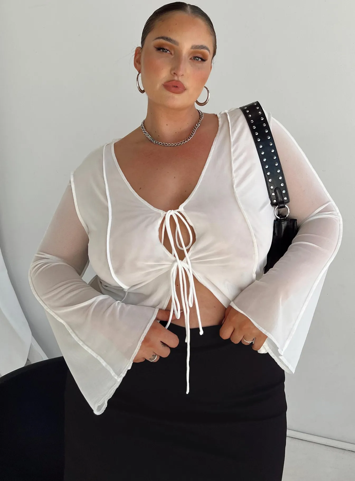 Princess Polly Mereba Long Sleeve Topcurve White Best Sale