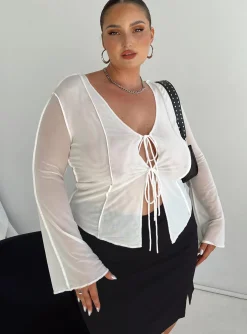 Princess Polly Mereba Long Sleeve Topcurve White Best Sale