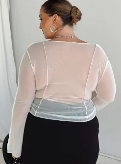 Princess Polly Mereba Long Sleeve Topcurve White Best Sale