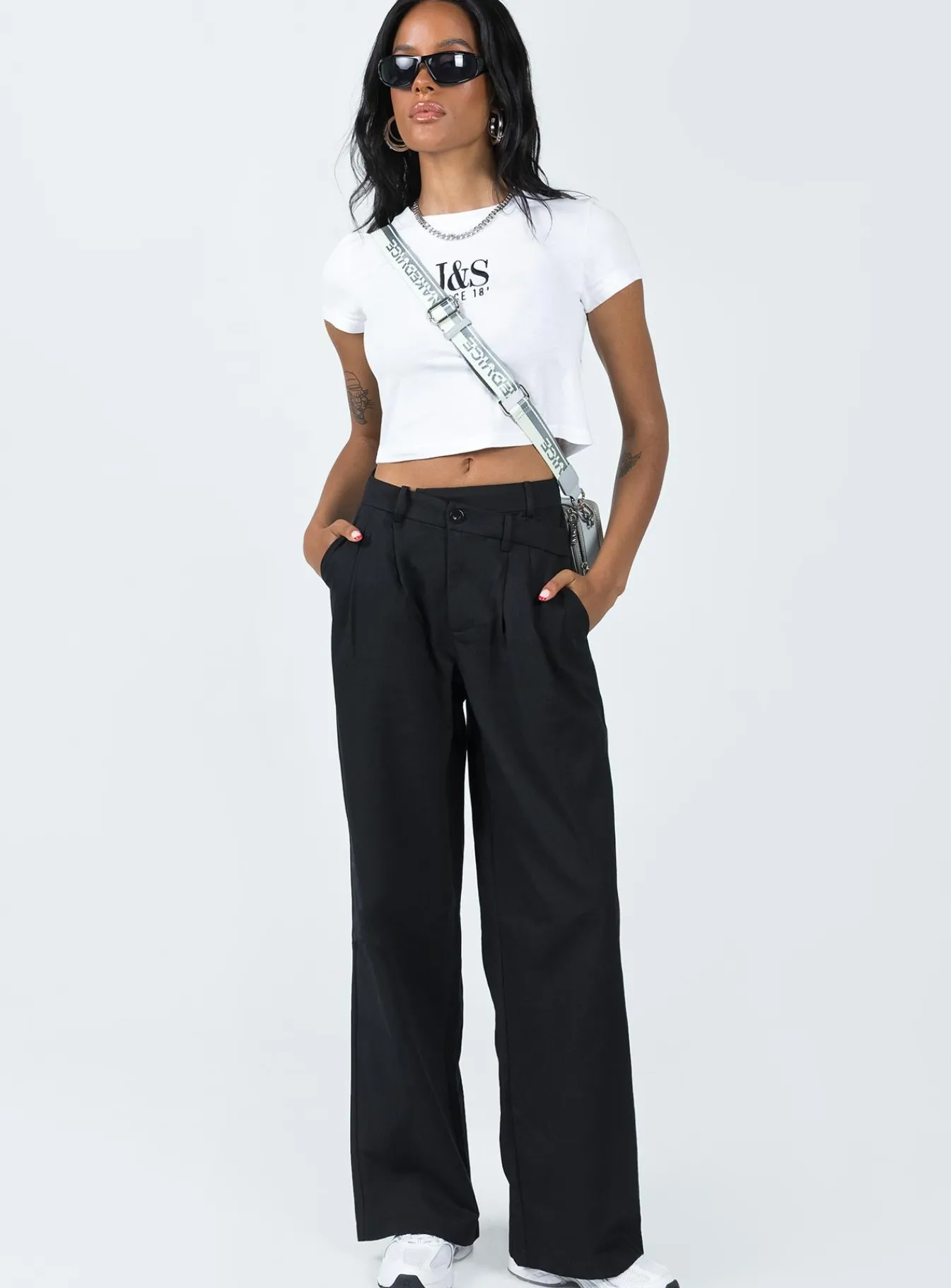 Princess Polly Mertyl Asymmetric Pants Black Best Sale