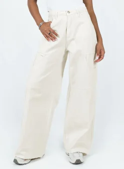 Princess Polly Meyer Wide Leg Jeans  Beige Sale