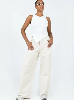 Princess Polly Meyer Wide Leg Jeans Beige Sale