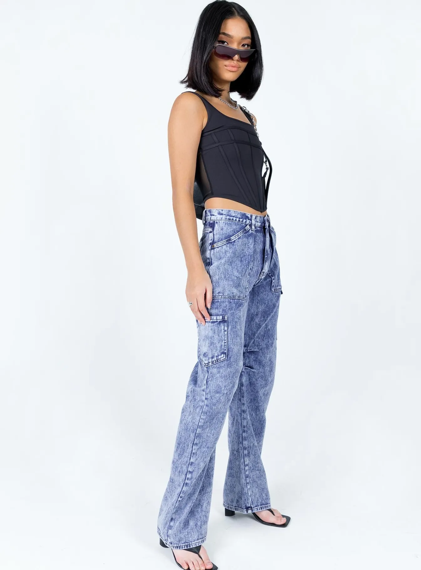 Princess Polly Miami Vice Pant Dark Wash Denim Outlet