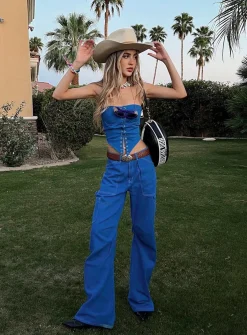 Princess Polly Miami Vice Pants Blue Best