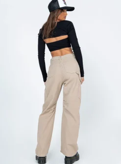Princess Polly Miami Vice Pants  Beige New