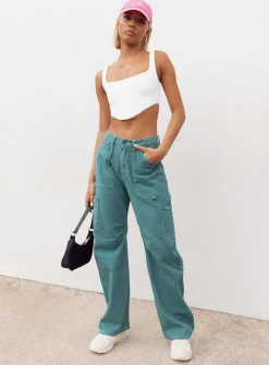 Princess Polly Miami Vice Pants Green Online