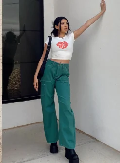 Princess Polly Miami Vice Pants Green Online