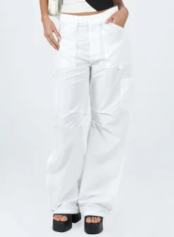 Princess Polly Miami Vice Swish Pant Ghost White Cheap