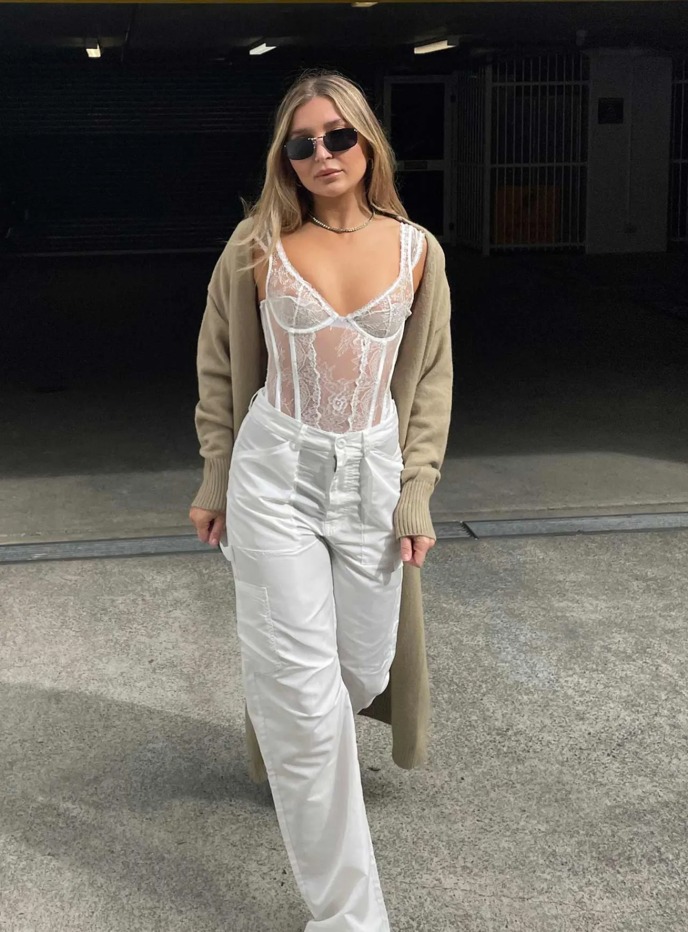 Princess Polly Miami Vice Swish Pant Ghost White Cheap