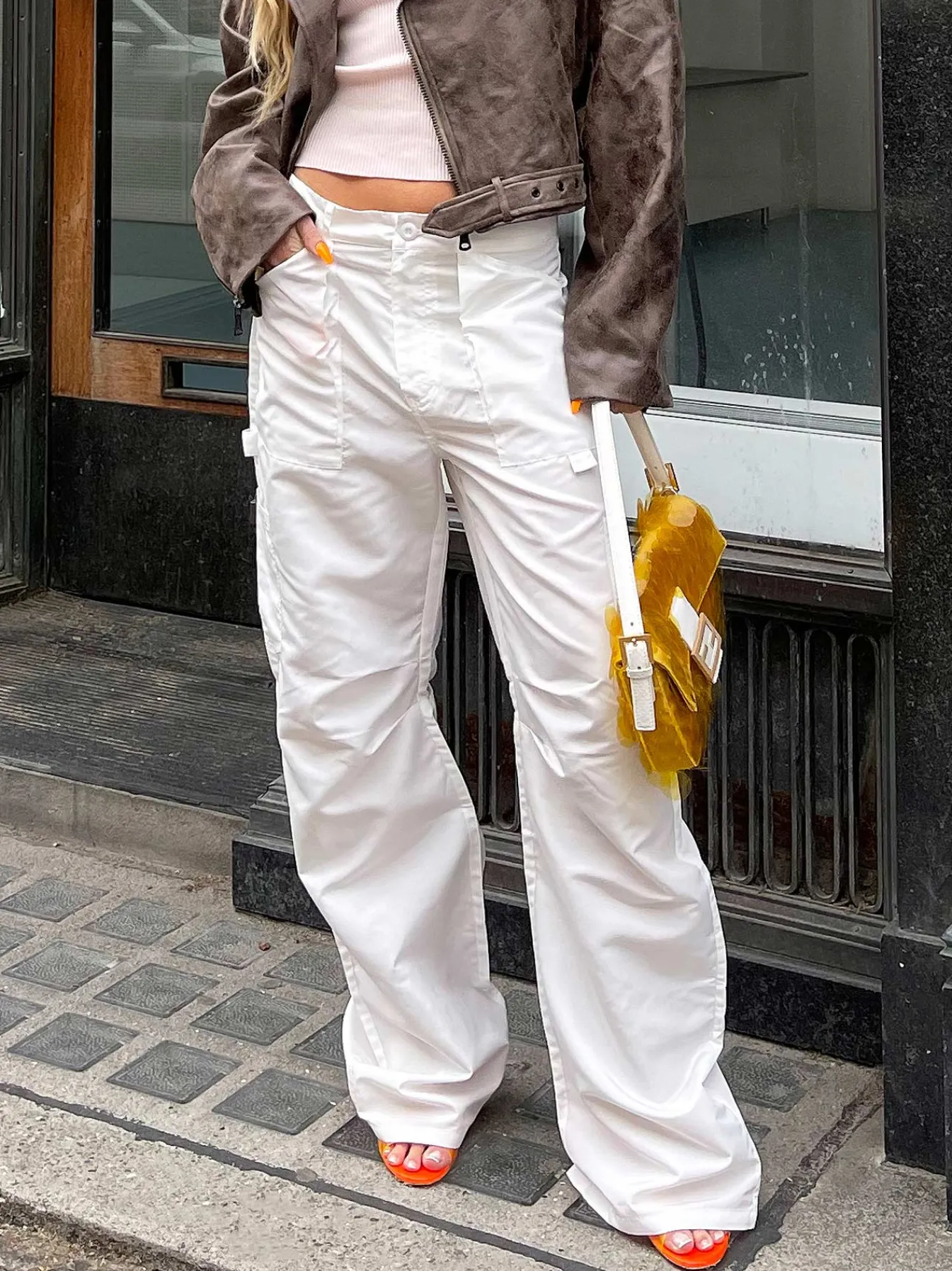 Princess Polly Miami Vice Swish Pant Ghost White Cheap