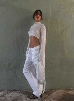 Princess Polly Miami Vice Swish Pant Ghost White Cheap