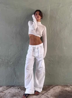 Princess Polly Miami Vice Swish Pant Ghost White Cheap