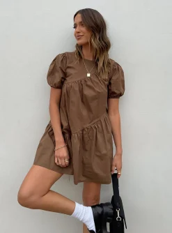 Princess Polly Michelle Mini Dress  Brown Shop