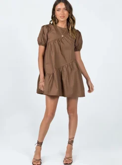 Princess Polly Michelle Mini Dress Brown Shop