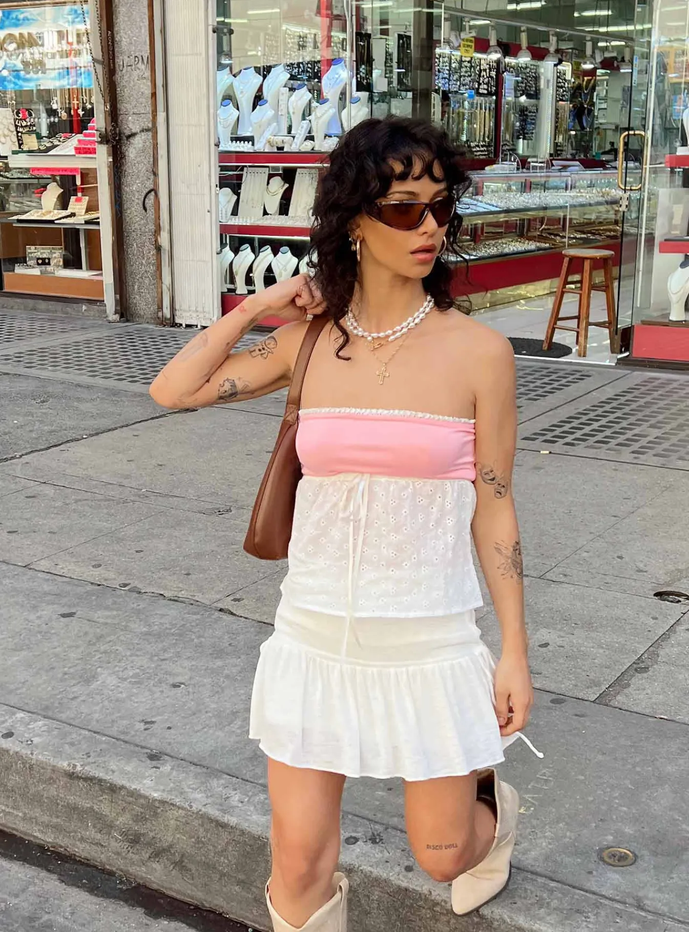 Princess Polly Mid Morning Mini Skirt Ivory Sale