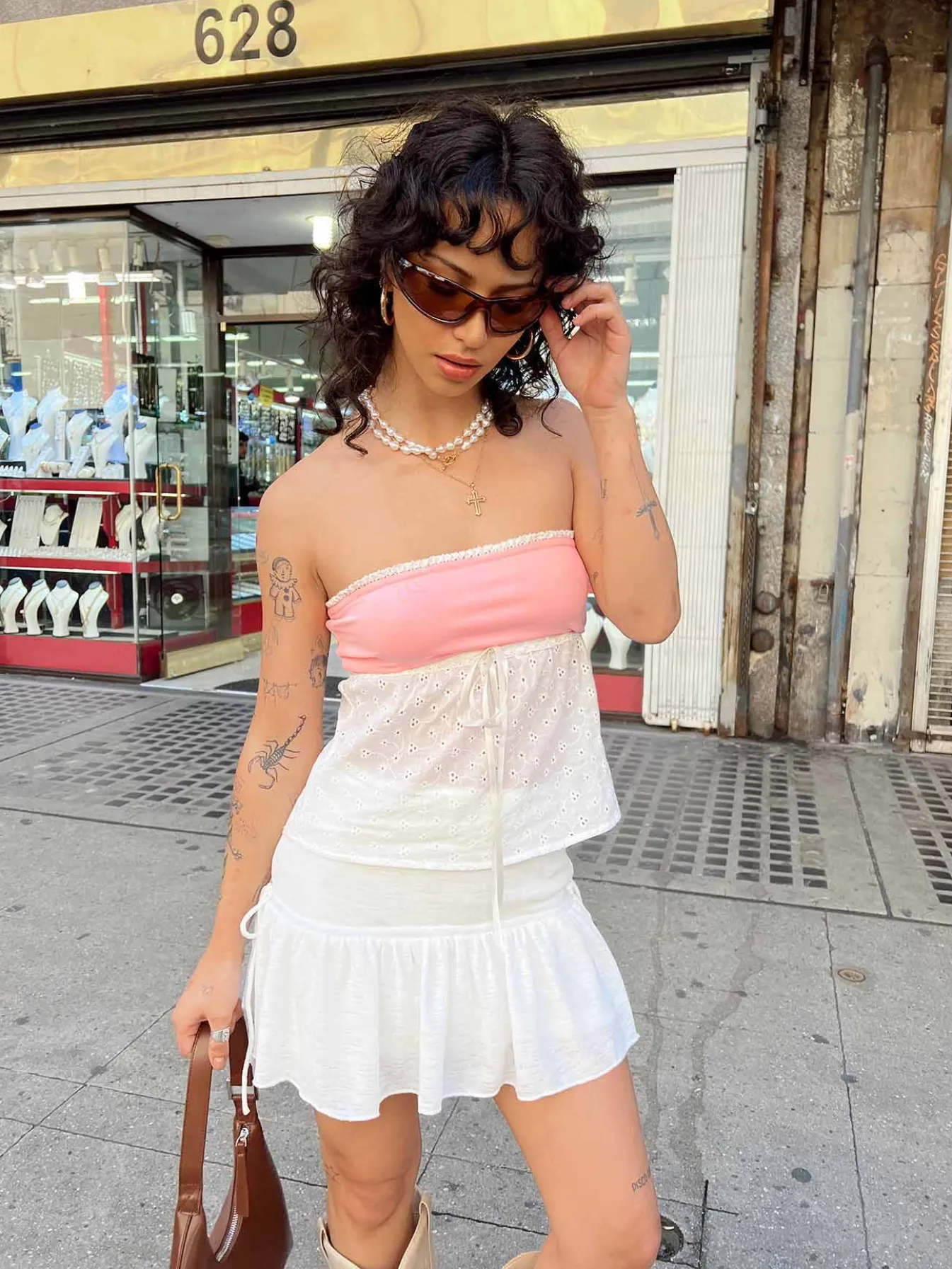 Princess Polly Mid Morning Mini Skirt Ivory Sale