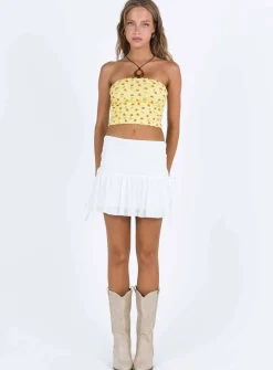 Princess Polly Mid Morning Mini Skirt Ivory Sale