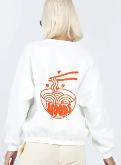 Princess Polly Midnight Noods Sweatshirt White Flash Sale