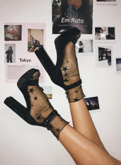 Princess Polly Milky Way Star Mesh Socks  Black Best Sale