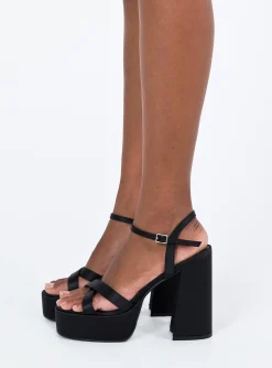 Princess Polly Millard Platform Heels Black Cheap