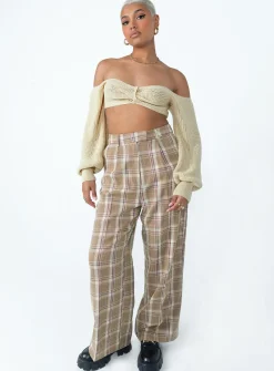 Princess Polly Miller Knot Front Sweater  Cream Sale