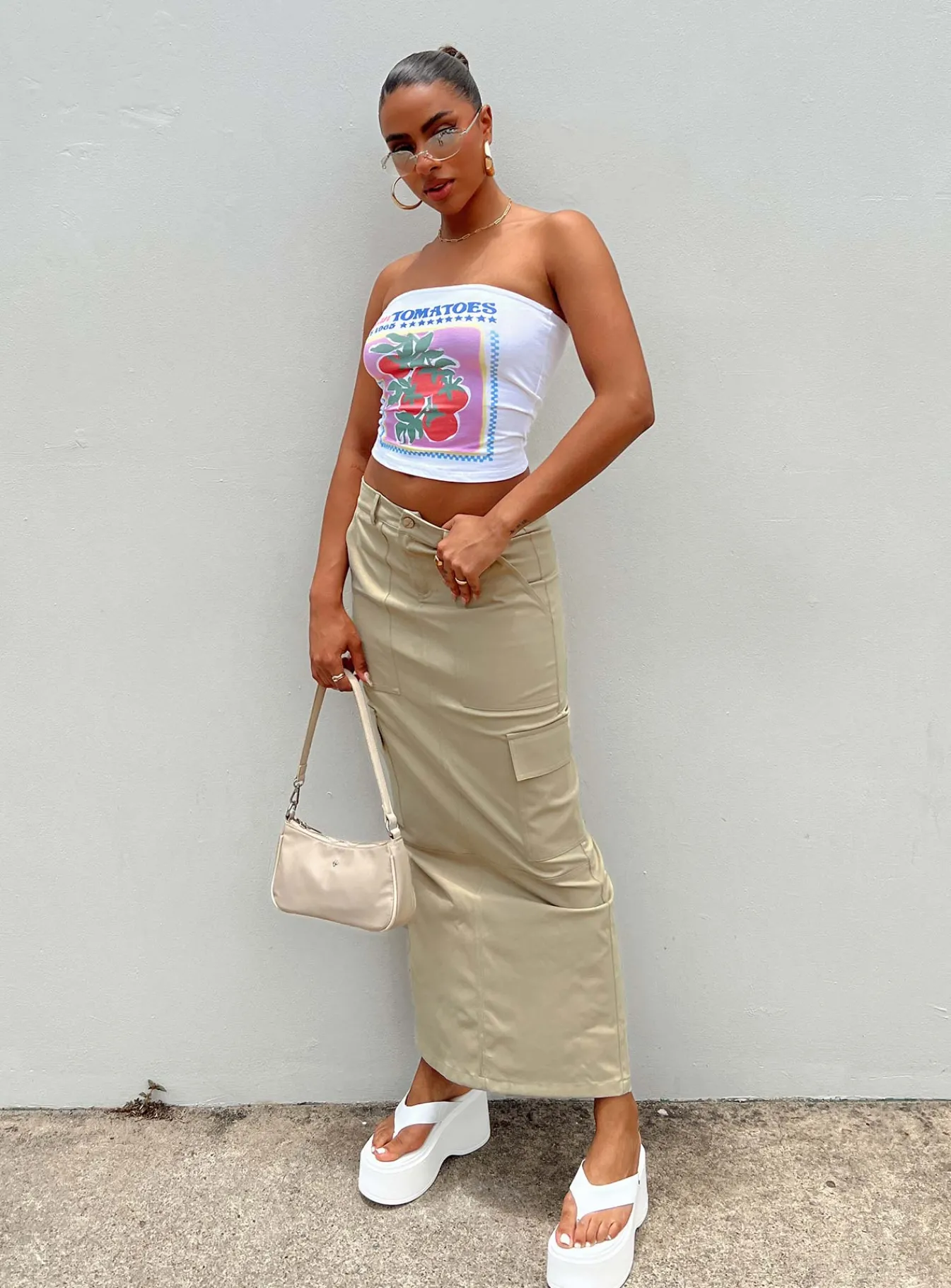 Princess Polly Minka Maxi Skirt Beige Sale