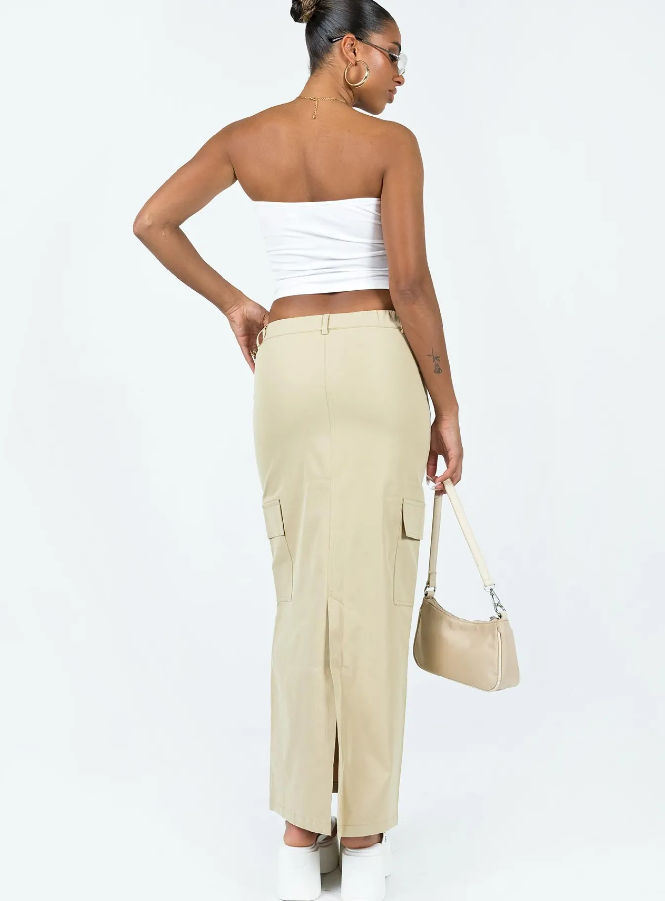 Princess Polly Minka Maxi Skirt Beige Sale