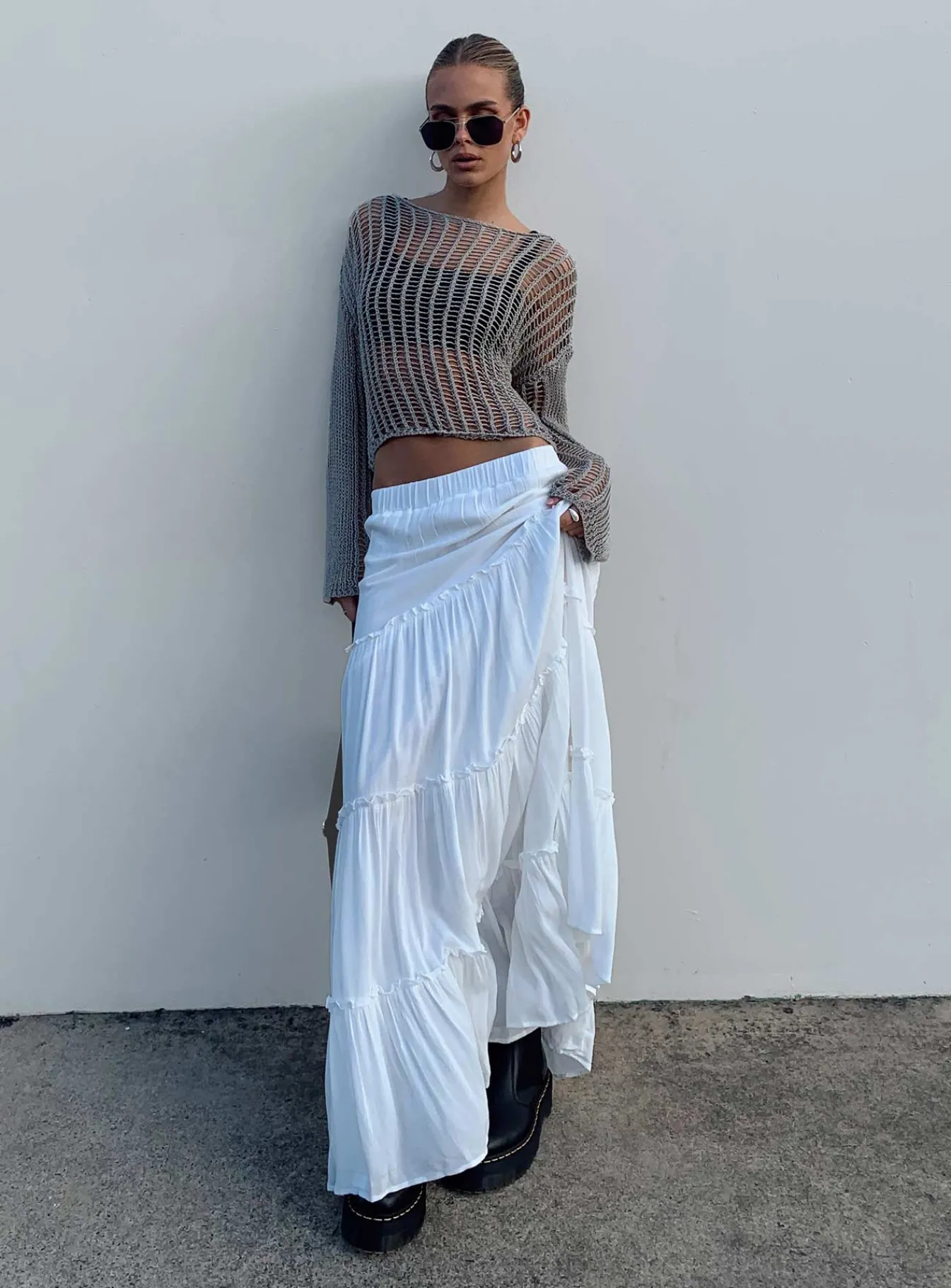 Princess Polly Miriah Maxi Skirt White Cheap