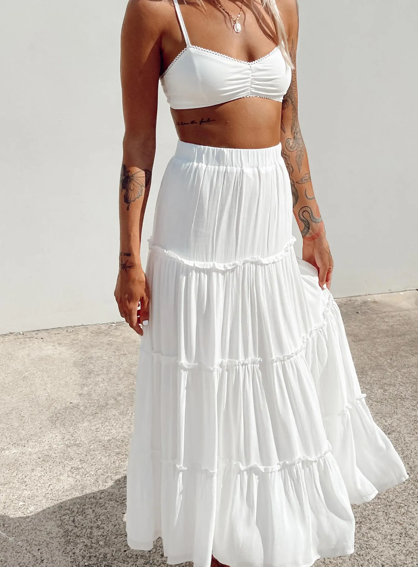 Princess Polly Miriah Maxi Skirt White Cheap