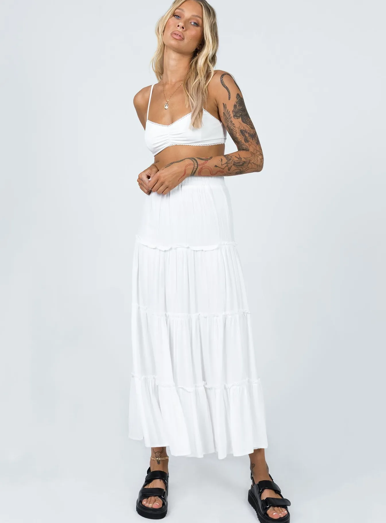 Princess Polly Miriah Maxi Skirt White Cheap