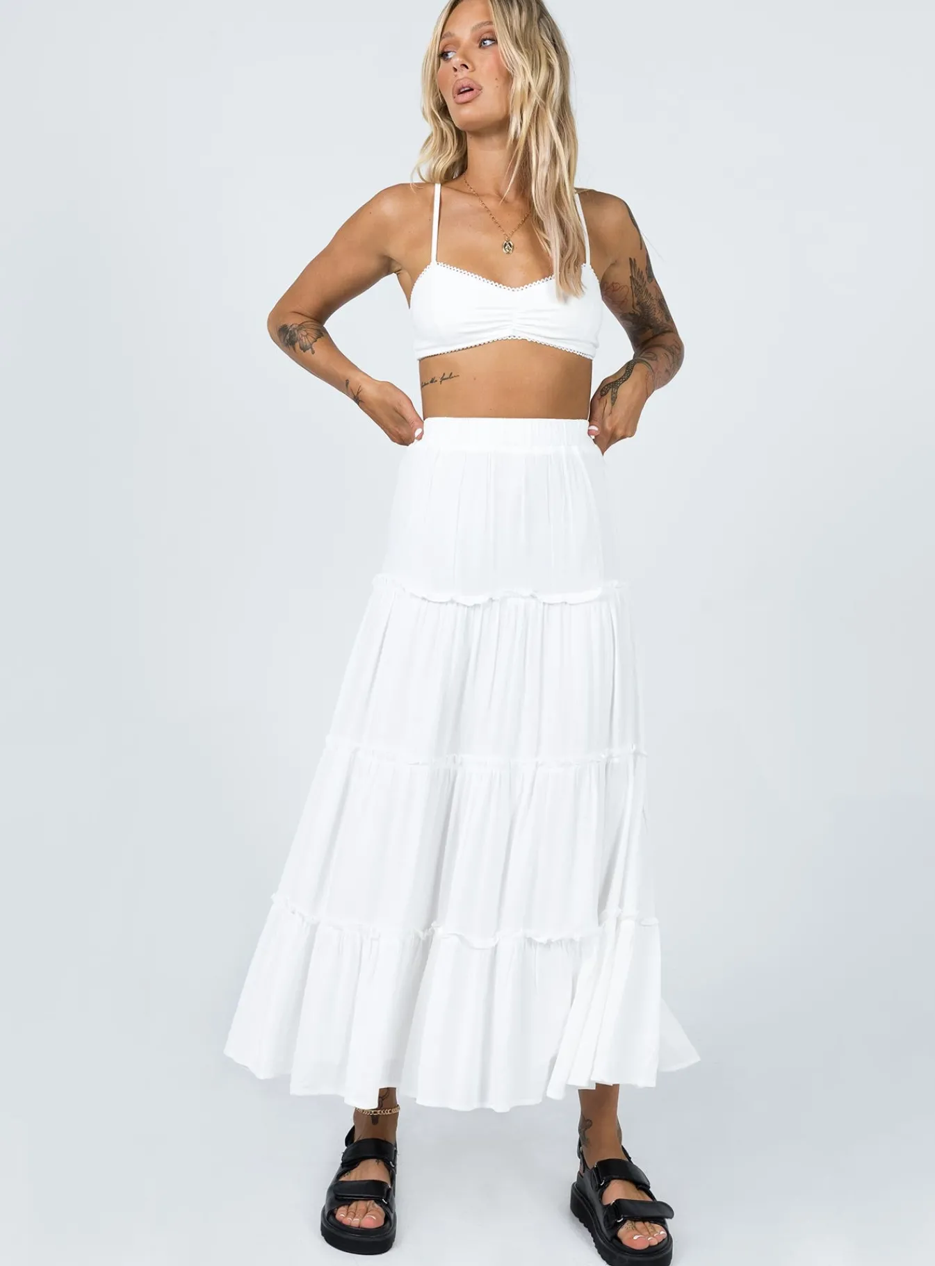 Princess Polly Miriah Maxi Skirt White Cheap