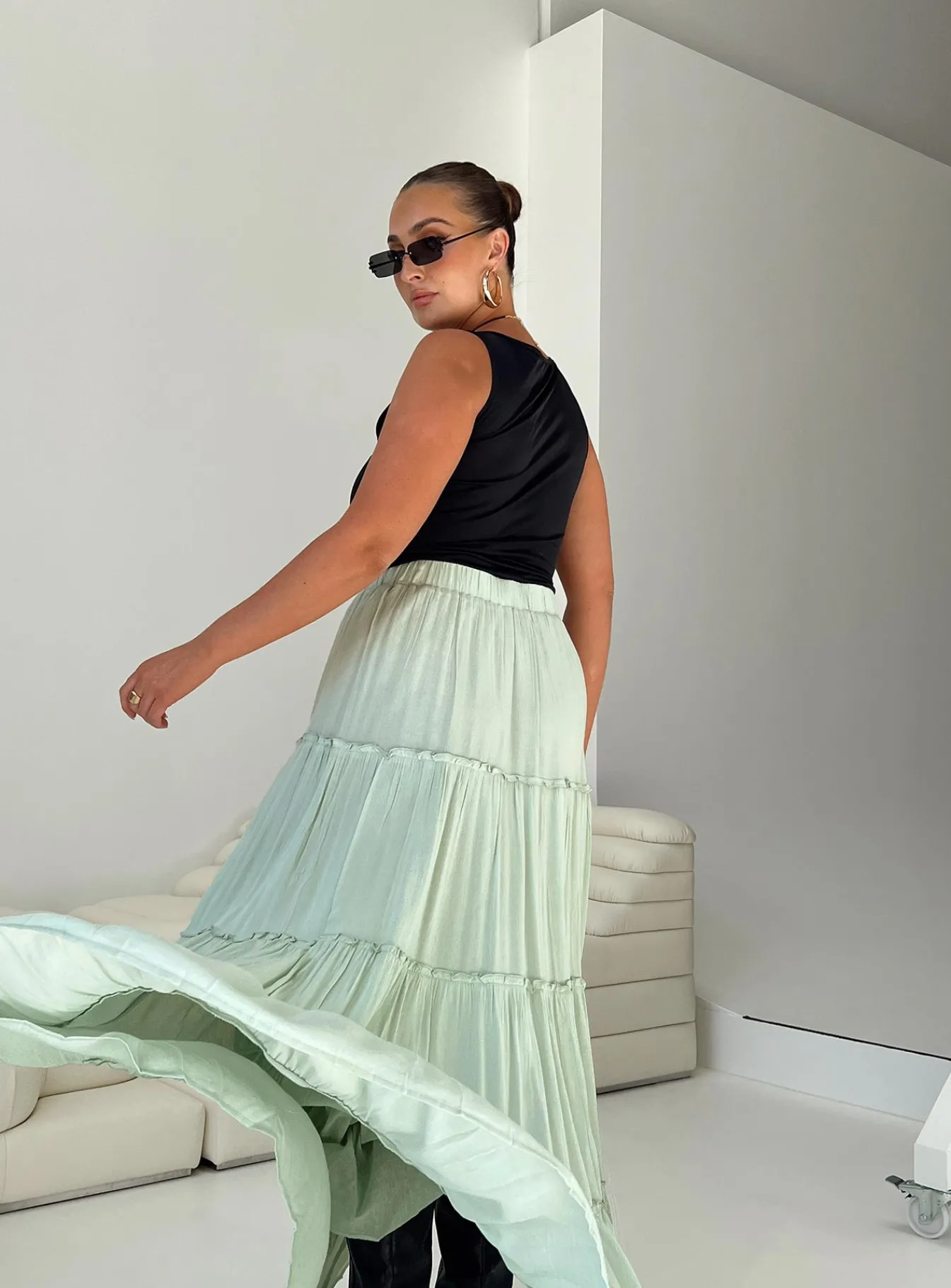 Princess Polly Miriah Maxi Skirt Sage Hot