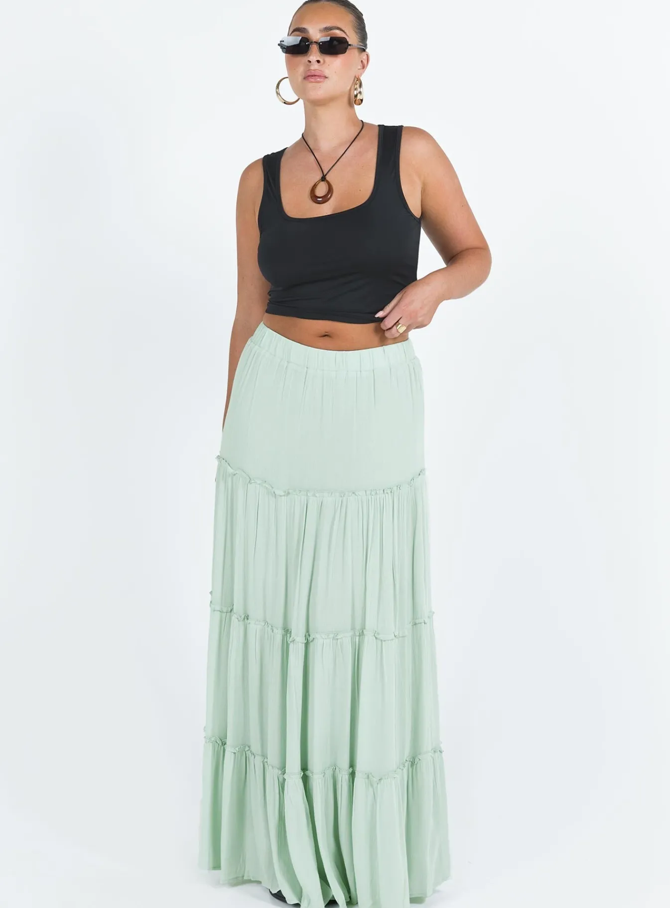 Princess Polly Miriah Maxi Skirt Sage Hot